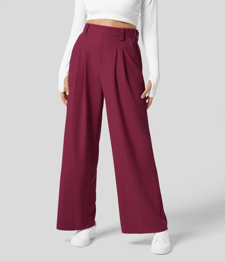 Dame Bredskårede Culotte-bukser med elastisk talje Stilla