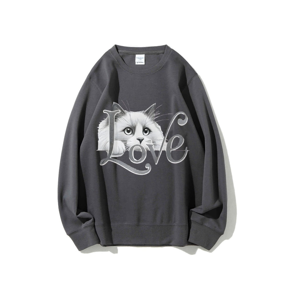 Kvinders sweatshirts med legende katte design og afslappet pasform Stilla