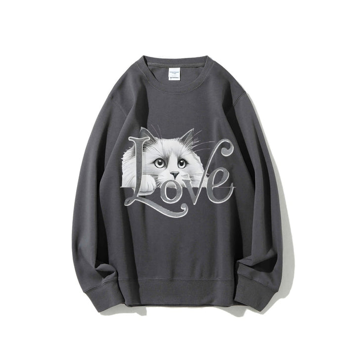 Kvinders sweatshirts med legende katte design og afslappet pasform Stilla