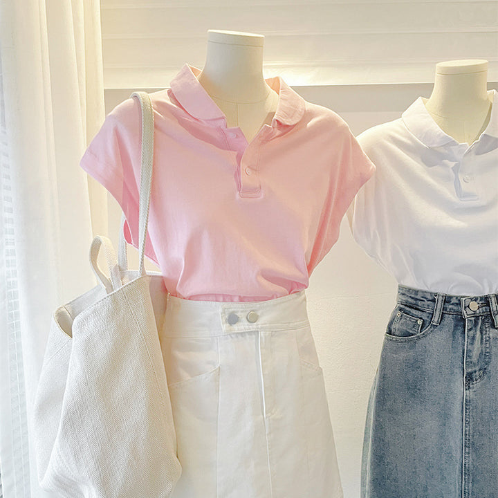 Dame Kortærmet Poloshirt med stilfuld Oversized-Passform Stilla