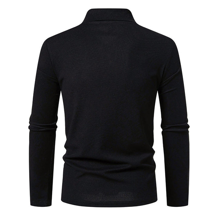 Herre Langærmet Polo T-shirt med unik mønstret krave Stilla