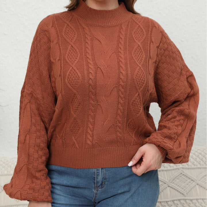 Dame moderigtigt strikpullover med oversized ærmer og struktureret design Stilla