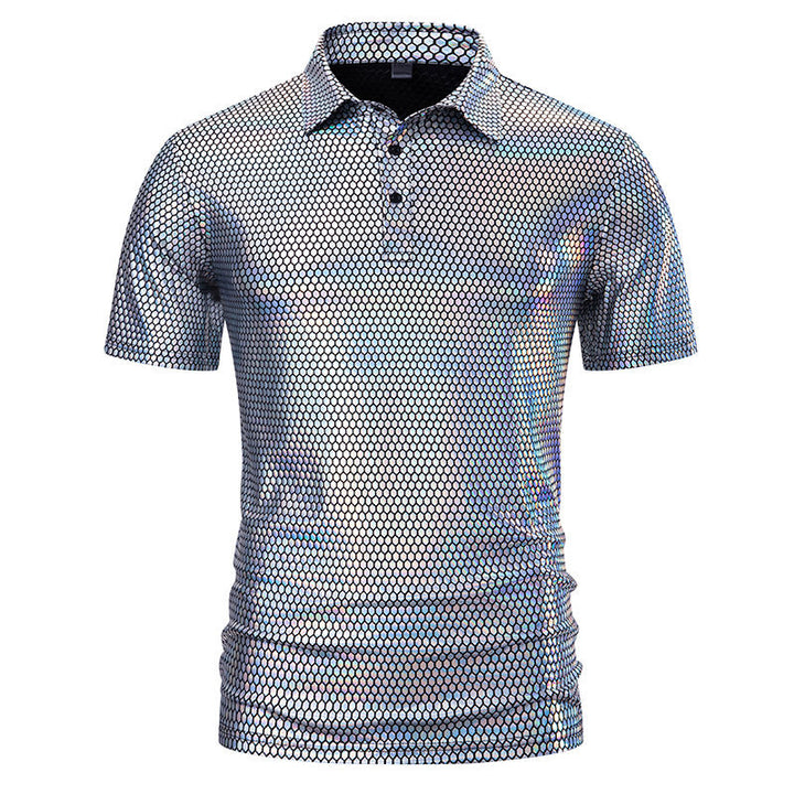 Herrer Metallic Grafik Polo-Shirt Stilla