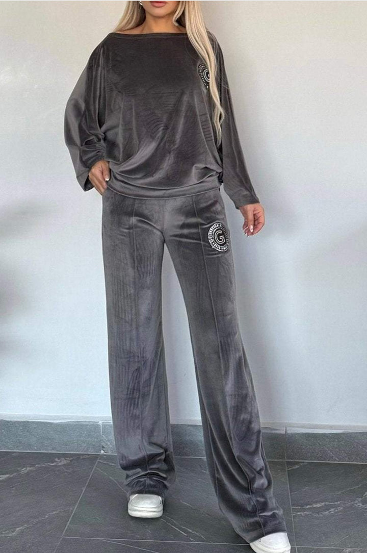 Kvinders afslappede velour loungewear sæt med blød skæring Stilla
