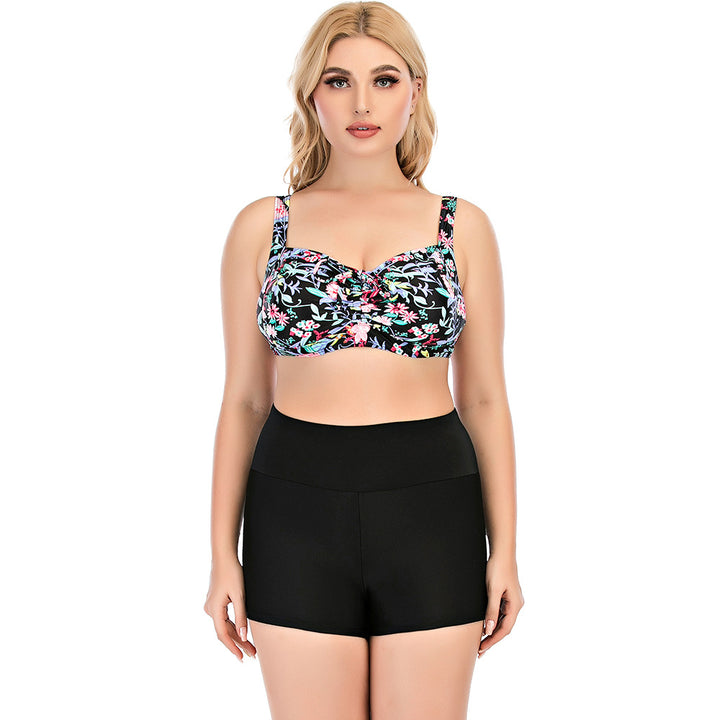 Dame Bikini-sæt med blomster-top og højtaljede shorts Stilla