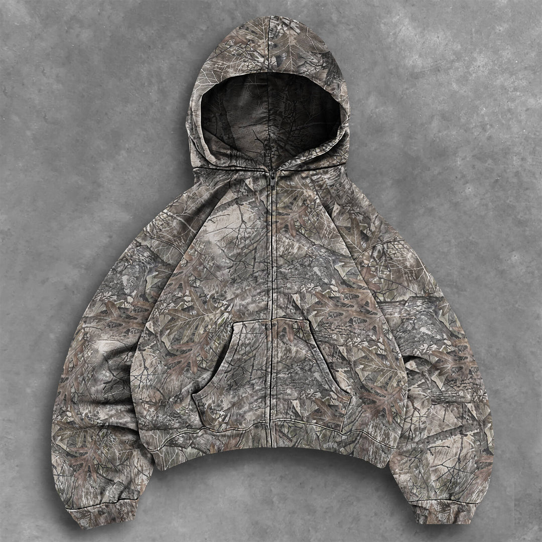 Herrer Urban Camouflage Zip-Up Hoodie Stilla