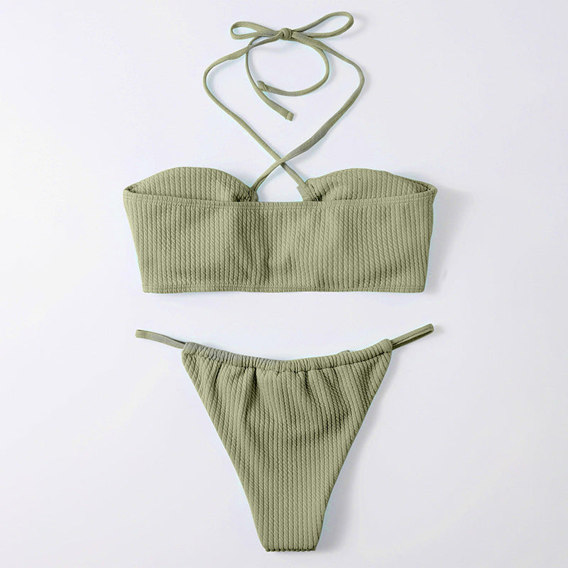 Dame bikini-sæt med raffineret ribdesign og justerbare stropper Stilla
