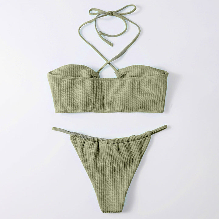 Dame bikini-sæt med raffineret ribdesign og justerbare stropper Stilla