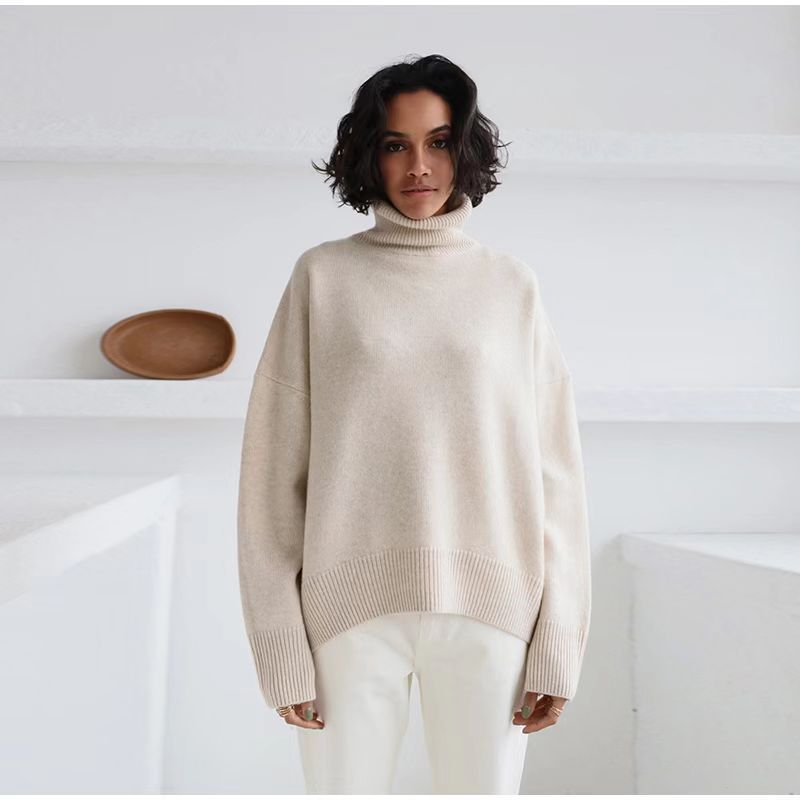 Dame hyggelig rullekrave sweater Stilla