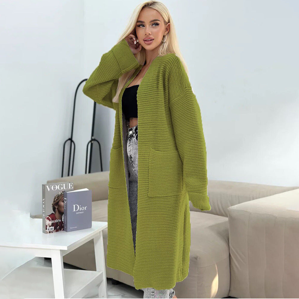 Femme Cozy Åben Front Strik-Cardigan Stilla