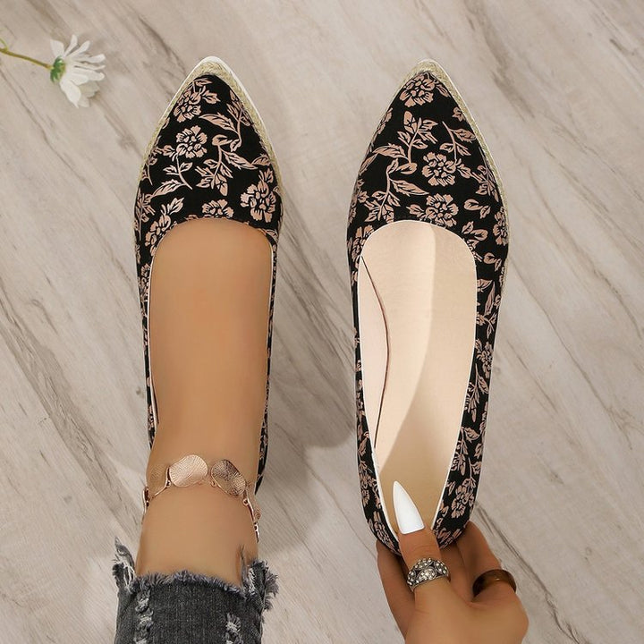 Damer Espadrilles med blomstermønster og komfortabel gummisål Stilla