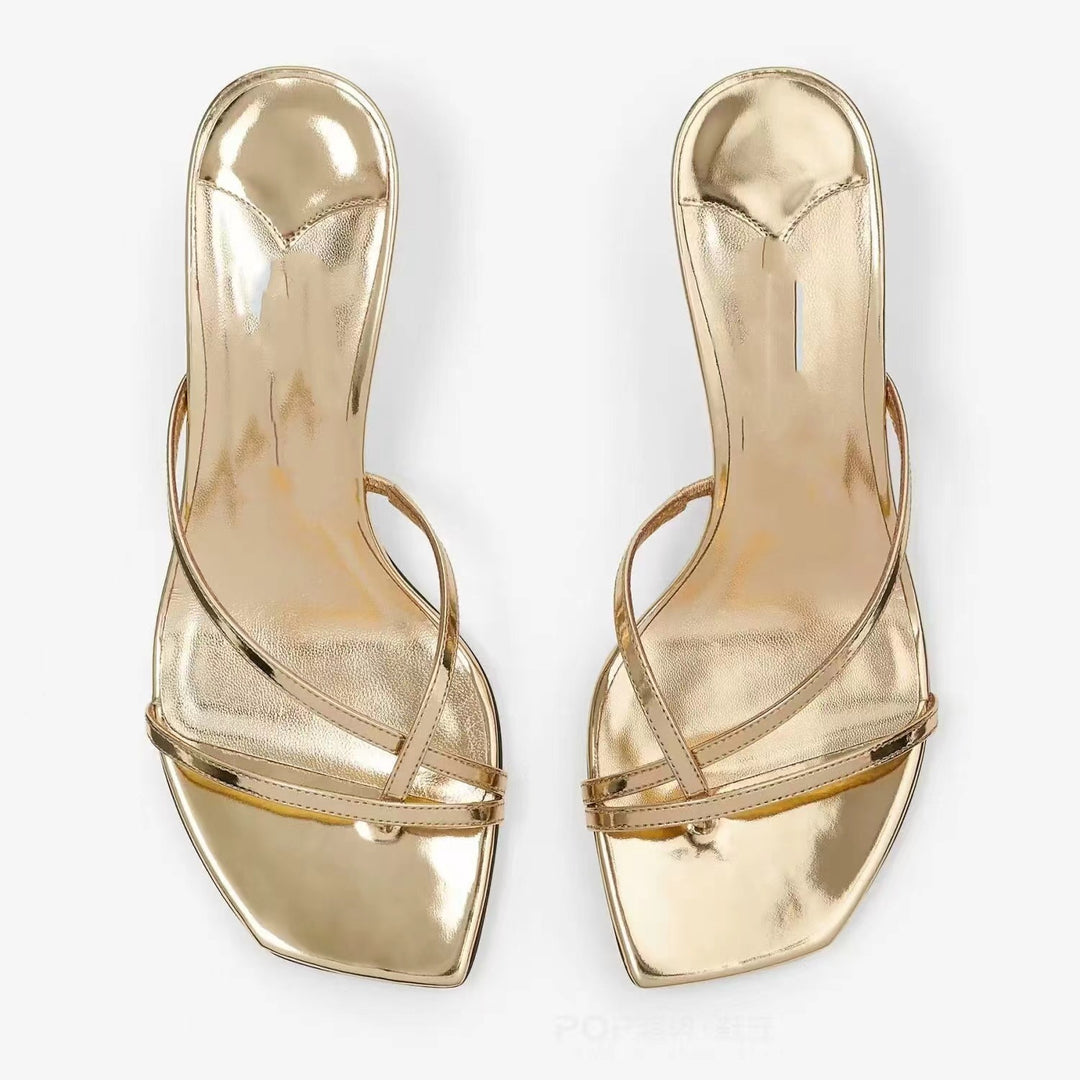 Femme Åben-Tå Rem Slide Sandaler Stilla