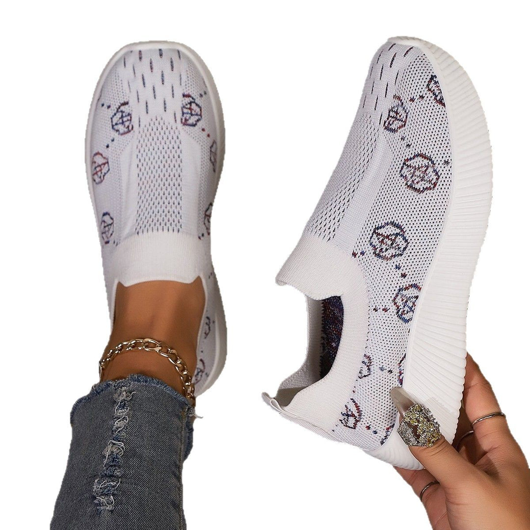 Dame Slip-On Sneakers med åndbart strikoverflade og fleksibel sål Stilla