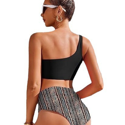 Femme Enkel-Skulder Floral Bikini Sæt Stilla