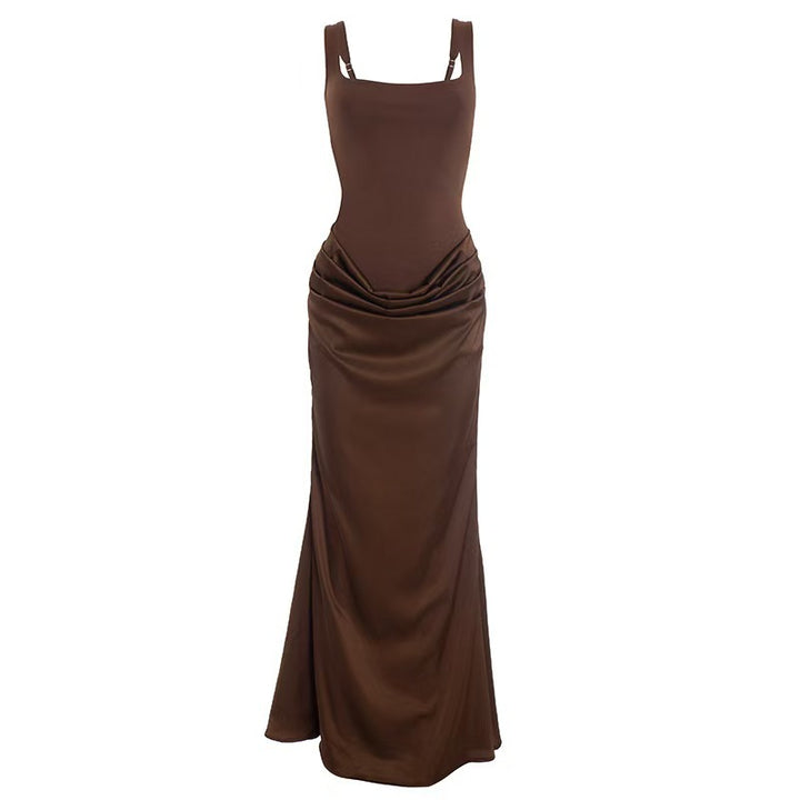 Dame Elegant Wrap Dress med skulderfri stropper og raffineret draperingsdetalje Skovae