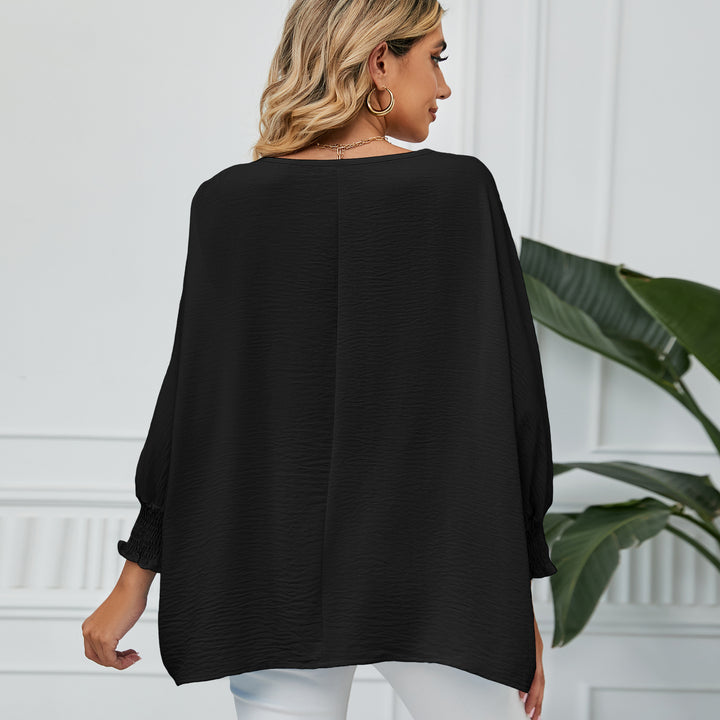 Dame Oversized Bluse med frynset ærme Stilla
