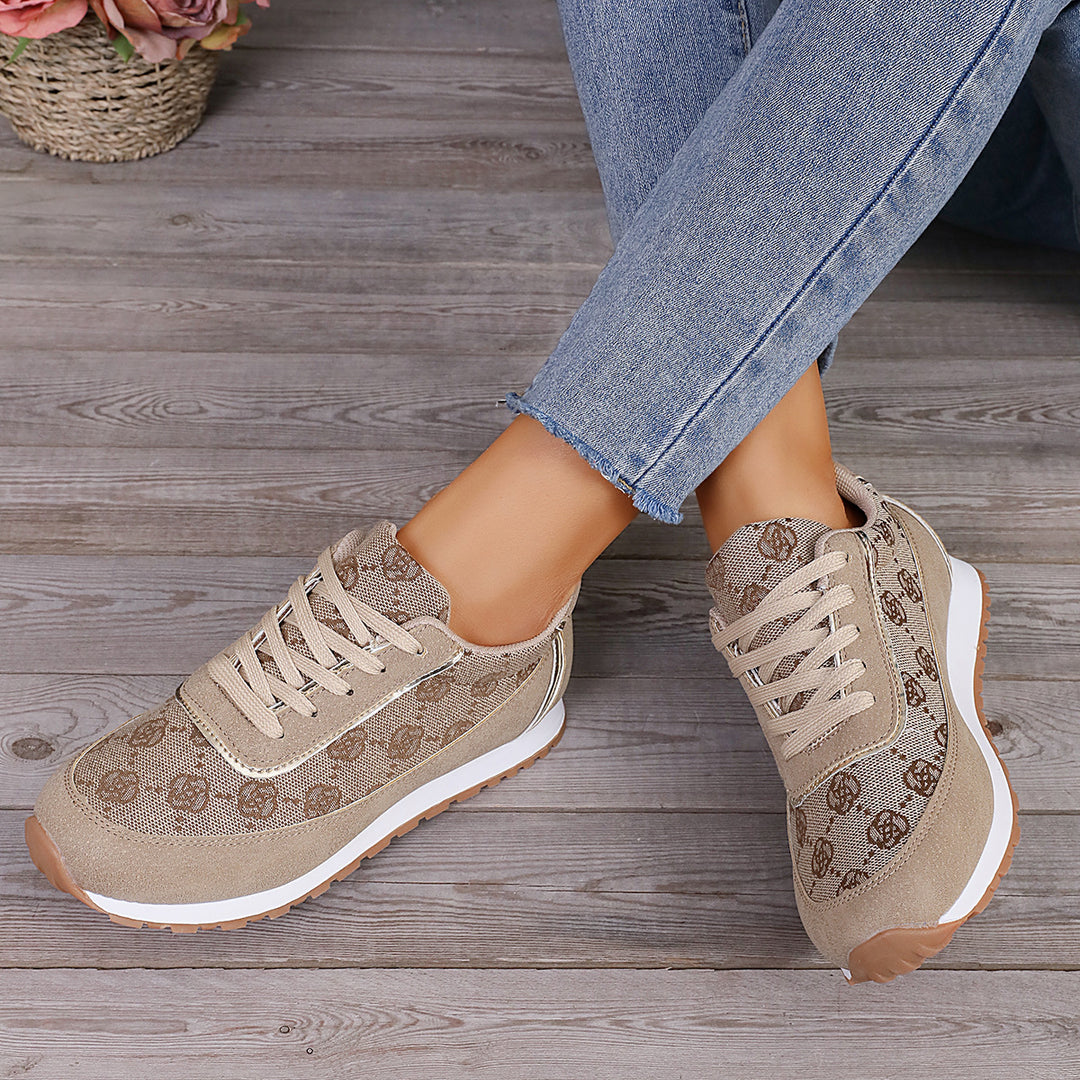 Dame Sporty Sneakers med moderne Logo-mønster Stilla