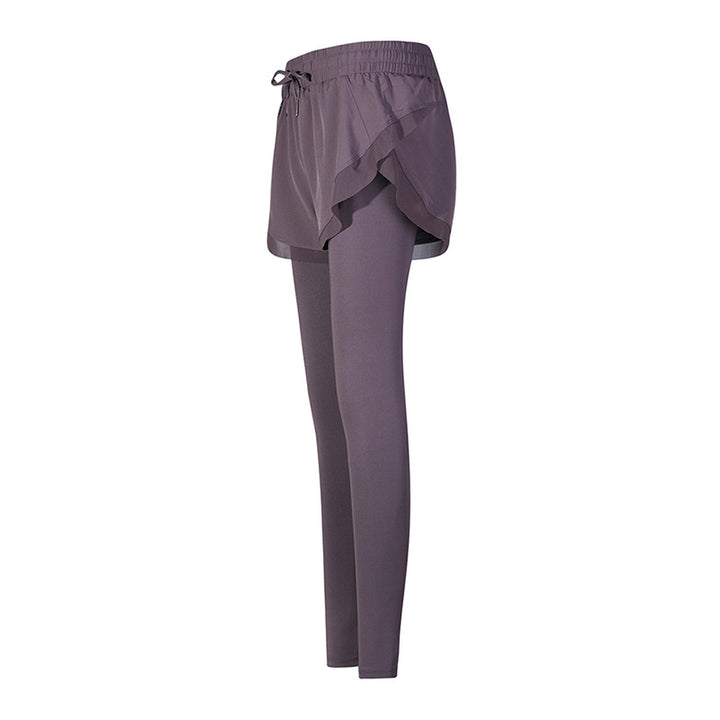 Dame Sporty kompressions leggings med integreret shorts-design og elastisk kant Stilla