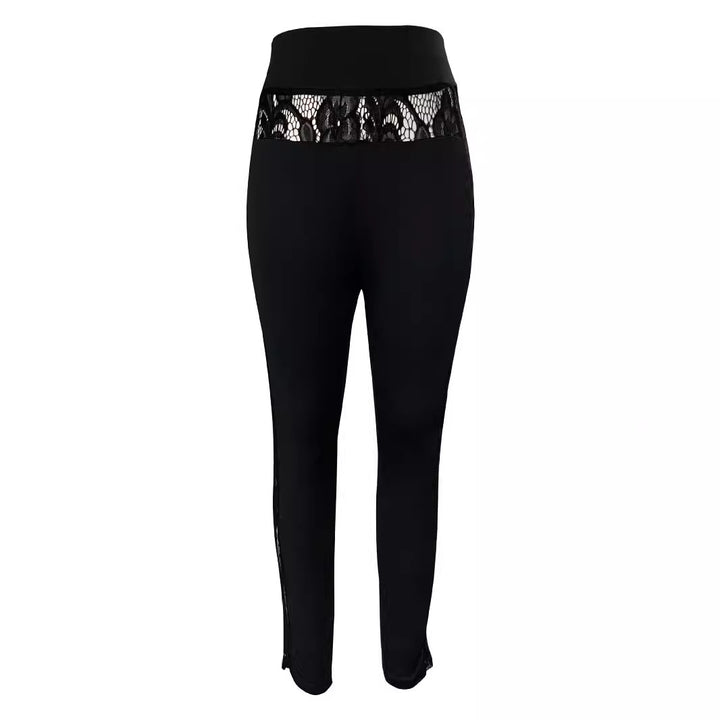 Dame Højkvalitets Leggings med Spidsapplikation og Høj Talje Stilla