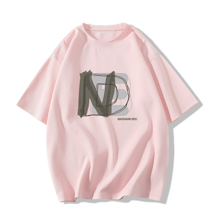 Dame Oversized T-shirt med kreativ grafisk print Stilla