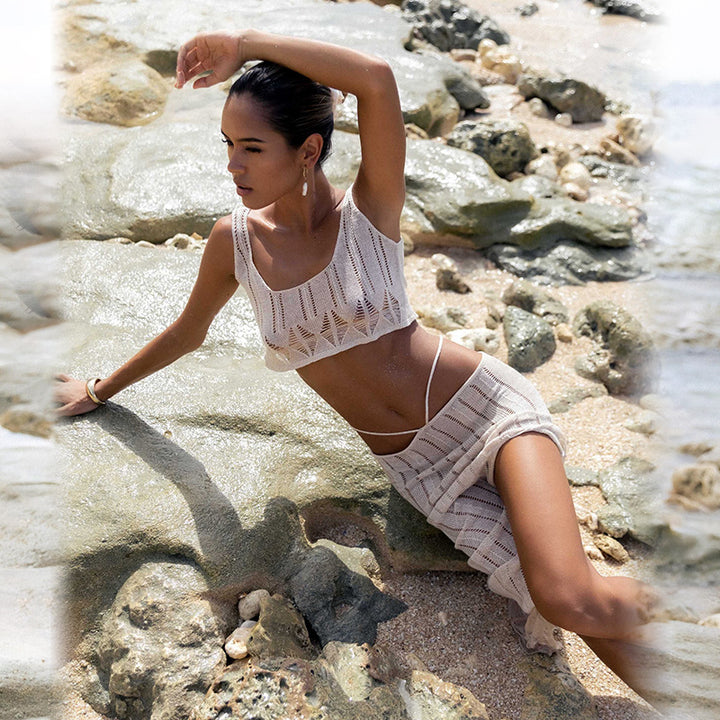 Dame Strand-kombination fra Crop Top og Maxi-nederdel Stilla