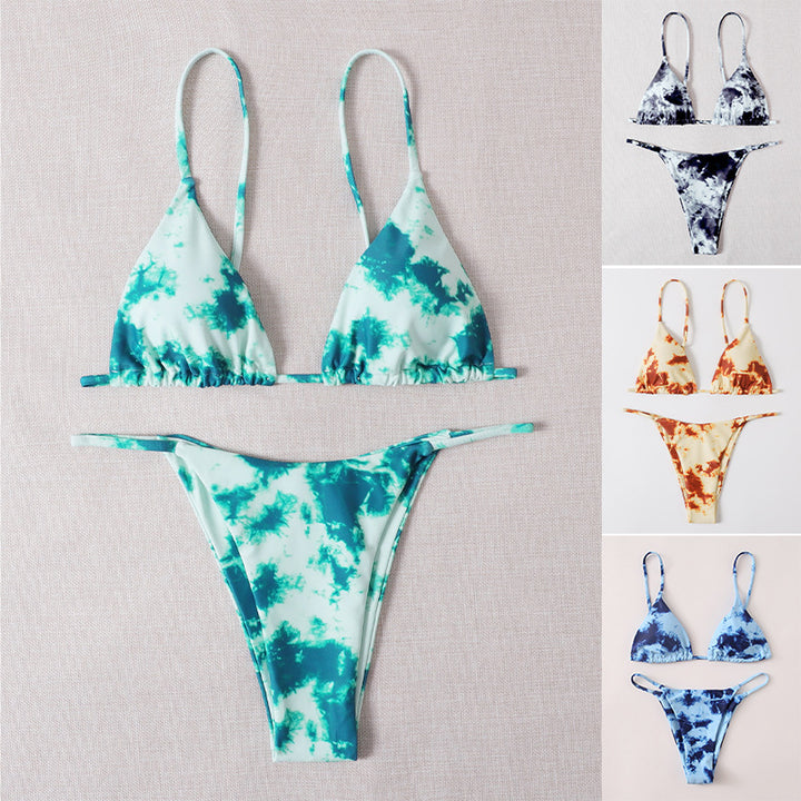 Dame Triangel-Bikini med stilfuldt batikdesign Skovae