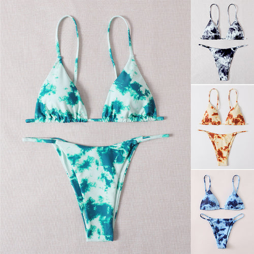 Dame Triangel-Bikini med stilfuldt batikdesign Skovae