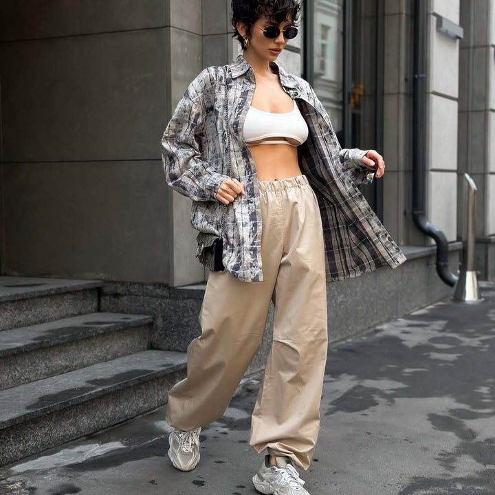Dame Behagelig og stilfuld High-Waist Fritidsbukser Stilla