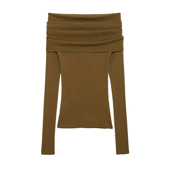 Femme Off-Shoulder Rib Langærmet Top Stilla