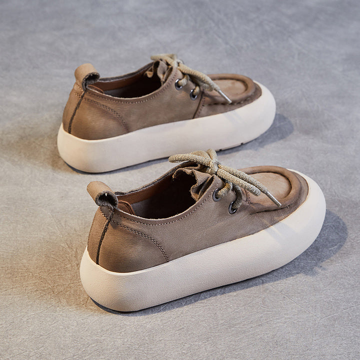Kvinder Fritid Plattform Snørebånd Sneakers med unikt struktureret Overmateriale Stilla