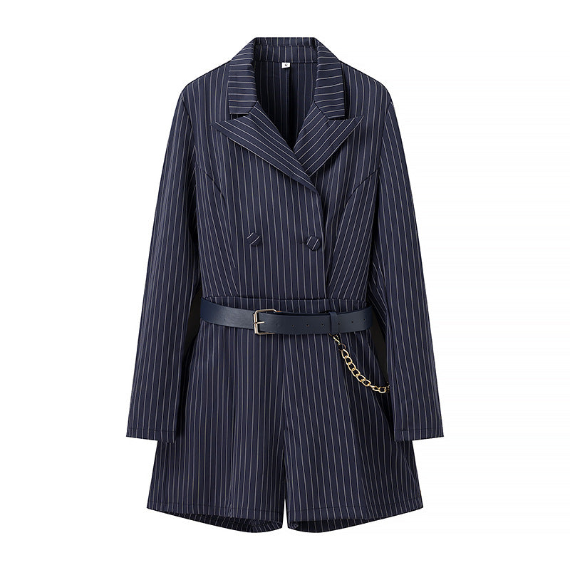 Dame blazer overalls med elegant talje og moderigtige striber Stilla