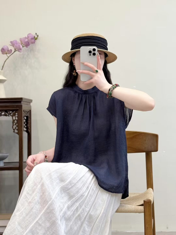 Femme Relaxed Fit Luftige Linnedbluse Stilla