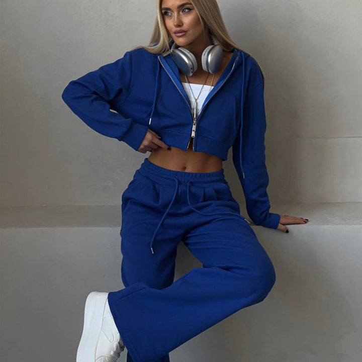 Stilla | Cropped Waist Hættetrøje med Drawstring Bukser