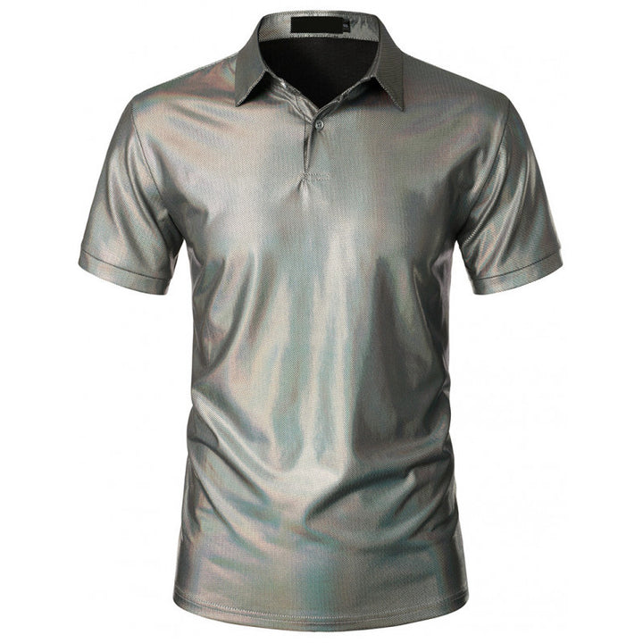 Herrer Moderne Glinsende Atletisk Polo Shirt Stilla
