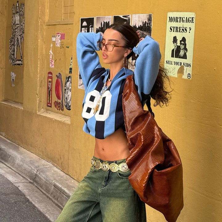 Kvindernes sporty cropped sweatshirt Stilla
