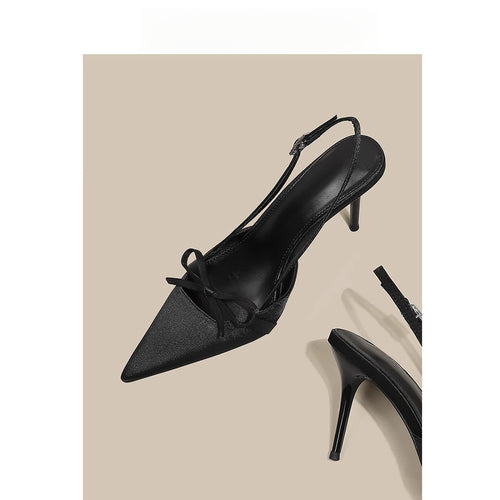 Dame Slingback-hæle med spids tåområde og elegant sløjfedetail Stilla