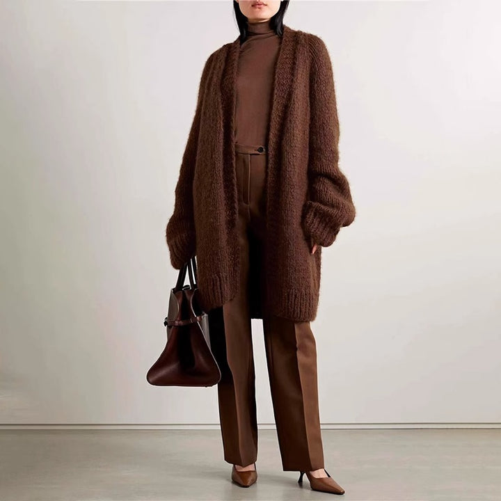 Dame Plus Size Strikket Frakke Stilla