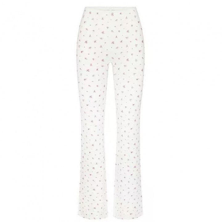 Dame Floral Print Flared Bukser Stilla