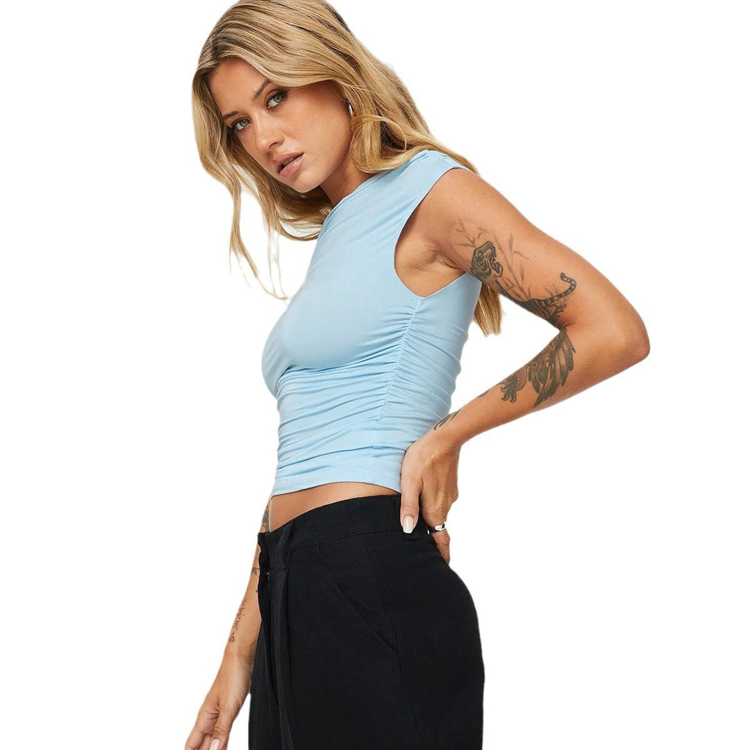 Dame asymmetrisk top med off-shoulder design og elegant snit Skovae