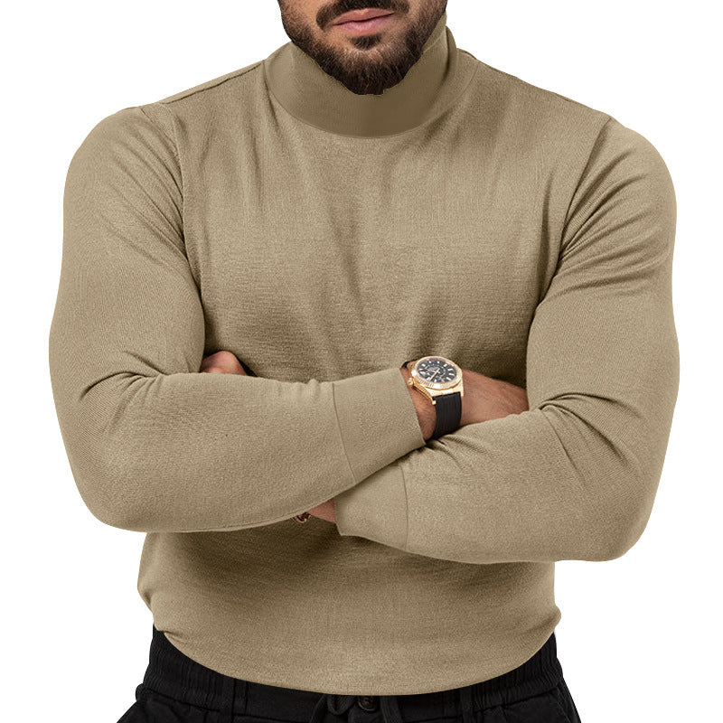 Herrer høj afsluttende strikket sweater med fin tekstur Stilla
