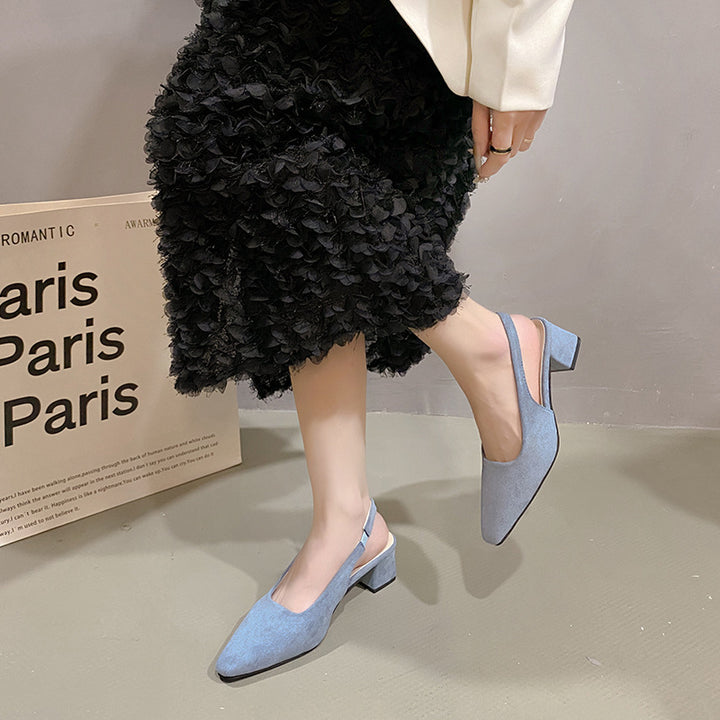 Dame Elegant Slingback Blockhæl Mules Stilla