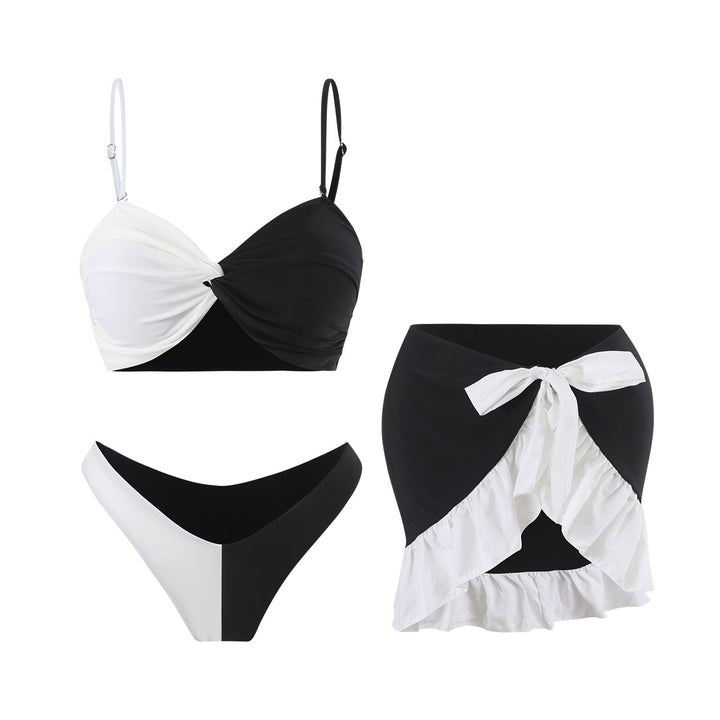 Dame Bikini-sæt med raffineret omslag design og voluminøs nederdel Stilla