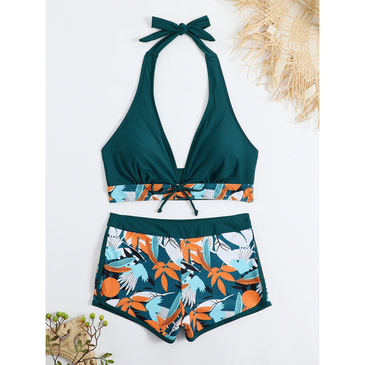 Dame Højskåret Bikini med blomsterprint detaljer og legende rygbeskyttelse Stilla