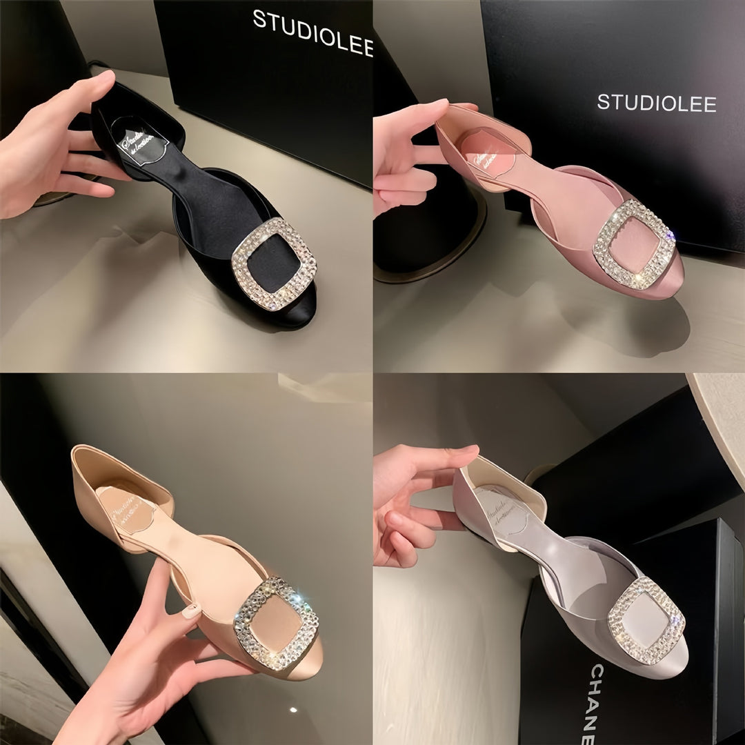 Dame Elegant Strass-besatte Slipper Stilla