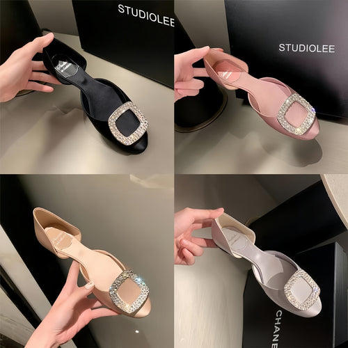 Dame Elegant Strass-besatte Slipper Stilla
