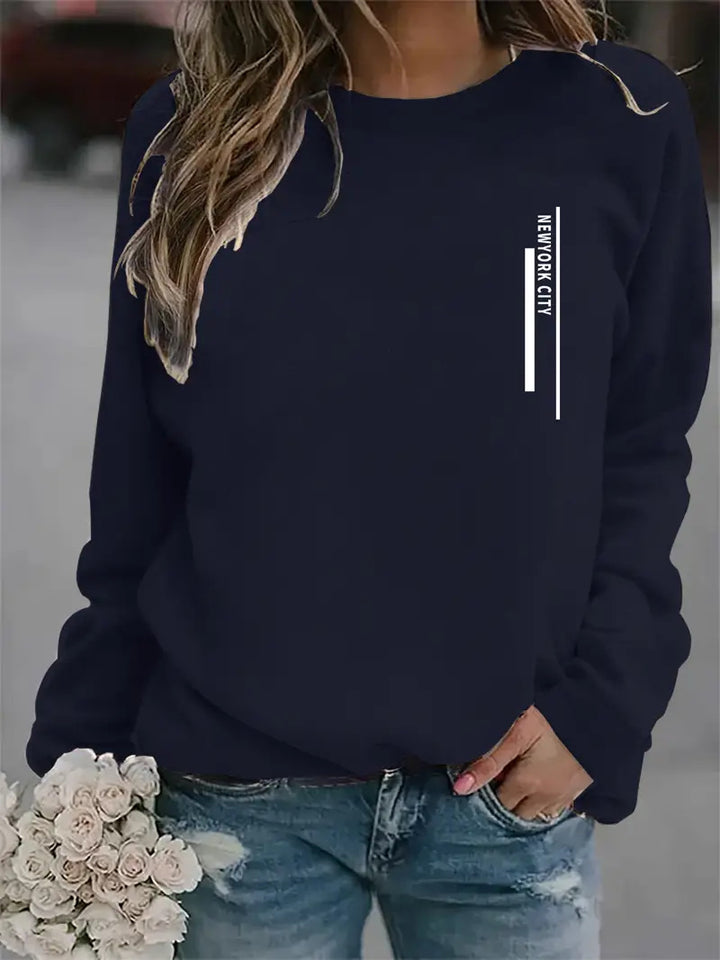 Kvinders sweatshirt med moderne bytryk Stilla