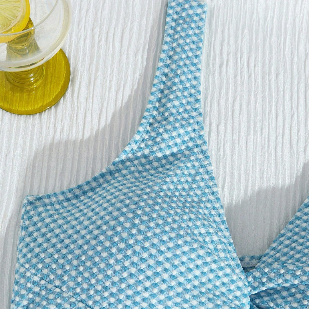 Dame Bikini-sæt med trendy ternet design og komfortabel pasform Stilla