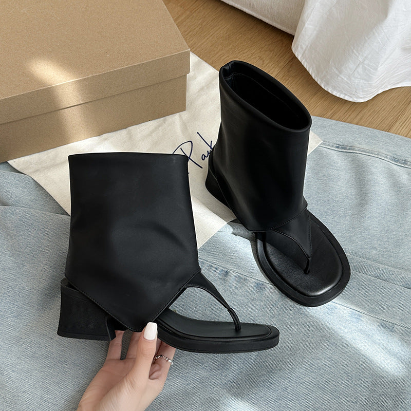 Femme Moderne Tåsplit Sandaler Ankelsko Stilla
