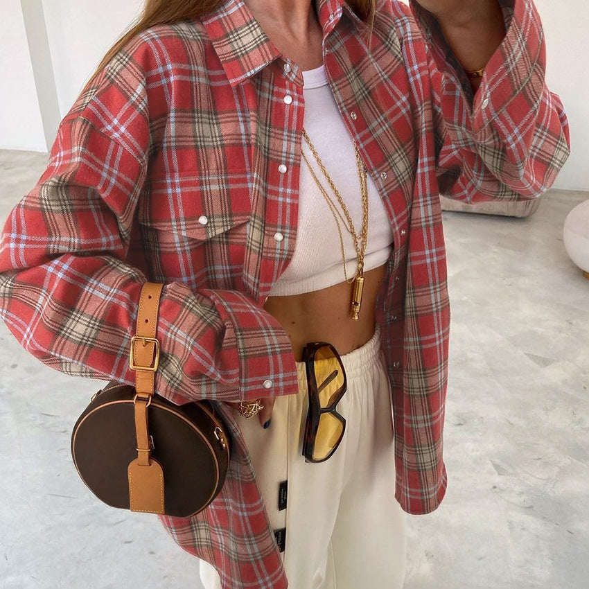 Femme Oversized flannel skjorte Stilla