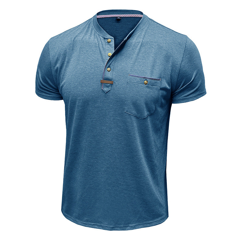 Herrer Kortærmet Henley T-shirt med modiske detaljer Stilla